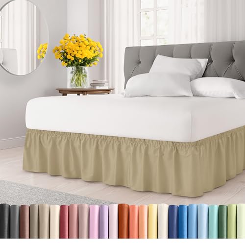 Wrap Around Dust Ruffle Bed Skirt for Twin / Twin XL Size Beds