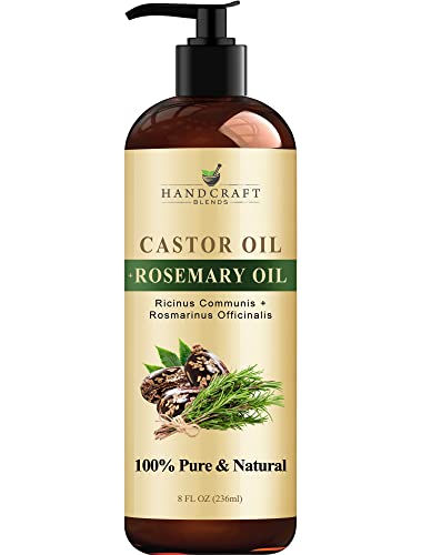 Castor Oil and Rosemary Blend: Natural Hair Growth Promoter Solution.