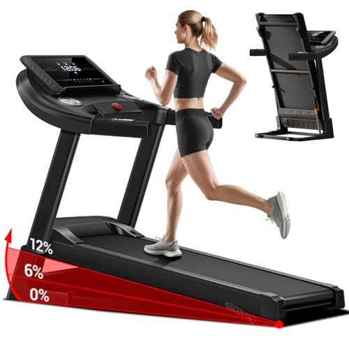 UMAY Fitness Home Folding Incline Treadmill with Pulse Sensors