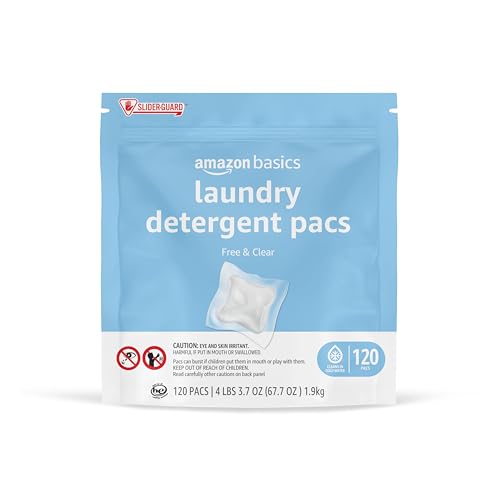 Hypoallergenic Laundry Detergent Pacs, Clear, 120 Count, New Packaging.