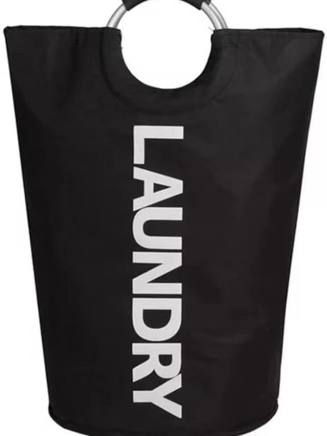 Foldable 90L Laundry Basket - Black