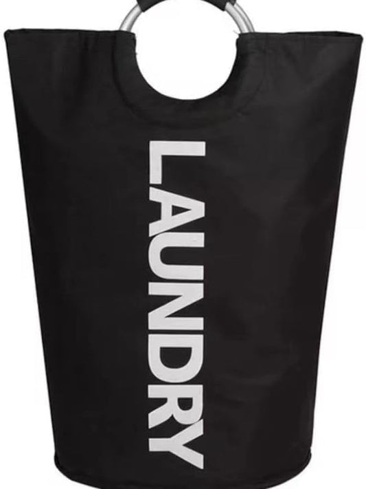 Foldable 90L Laundry Basket - Black