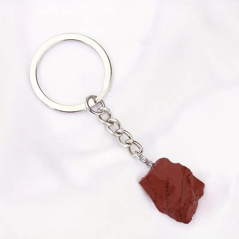 Raw Stone Car Keychain Charm