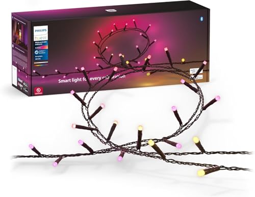 Philips Hue Indoor/Outdoor Holiday 130-Foot Festavia String Lights - 500 Mini Color Changing Smart...