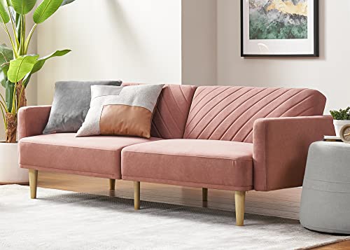 Mid Century Modern Futon Sofa Bed: Comfortable & Versatile Small Couch for Any Room