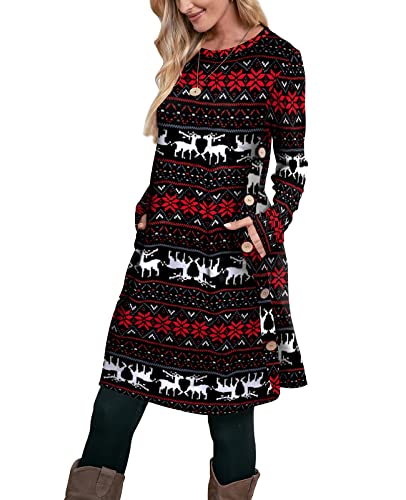 Practical Chic: Cozy Women's Long Sleeve Tunic with Pockets Details.