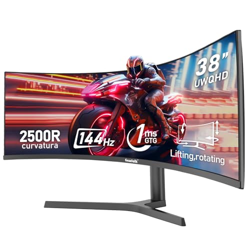 Gawfolk Gaming Monitor with Curved 144Hz 2500R Ultrawide Display Options.