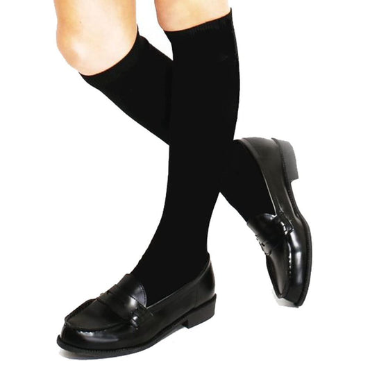 COTTON DAY 3 Pack Kids Girls Unisex Soft Knee High School Uniform Dress Socks Seamless Toe Black White Navy Blue ...