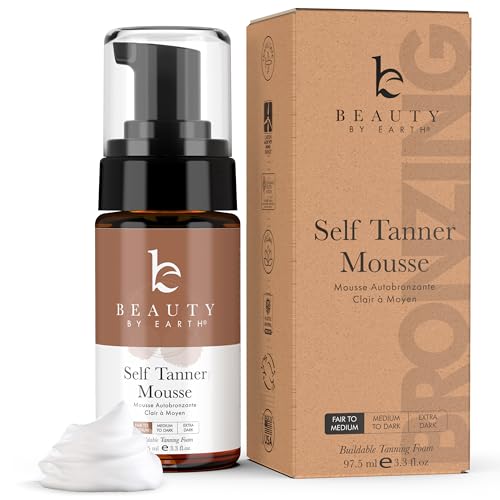 Self Tanner Mousse - USA Made with Natural ⁘ Organic Ingredients, Self Tanning Mousse for Fake Tan...