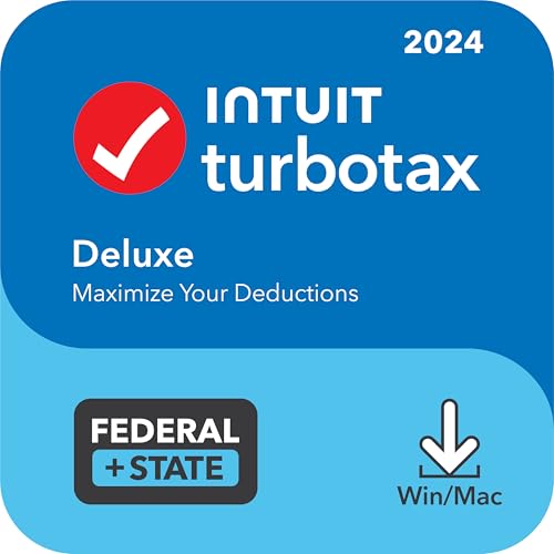 TurboTax Deluxe 2024 Tax Preparation Software for Federal and State.