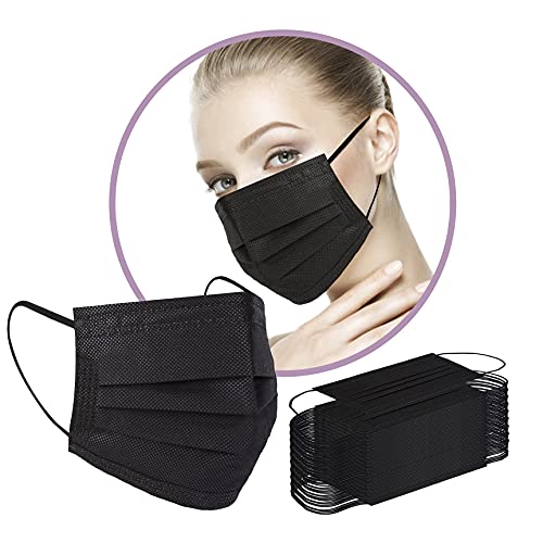 Protect Your Health with 200-Count Adjustable Black Face Mask Bundle