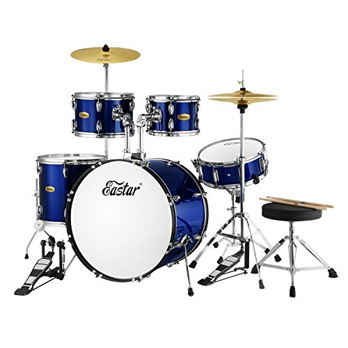 Eastar 22 5-Piece Full Size Drum Set for Adults & Beginners - Complete Kit with Pedal, Cymbals, ...