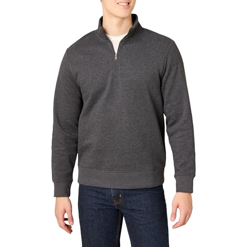 Cozy Men's Fleece Quarter-Zip Sweatshirt for Casual Everyday Wear.