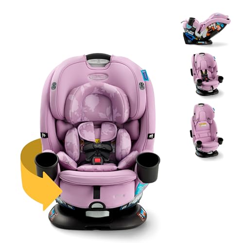 Graco® Turn2Me 3-in-1 Rotating Convertible Car Seat, Lilac Mod, Rear-Facing Rotation Only, ...