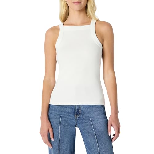 Women's Slim-Fit Stretch Rib High-Neck Tank Top