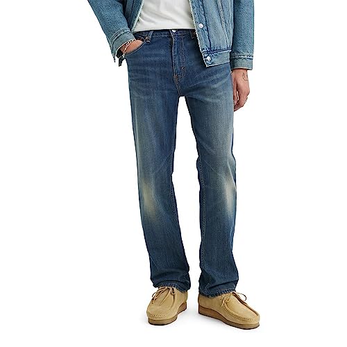 Here is a 10-word title that best describes the product: Men's Classic 505 Regular Fit Jeans by ...