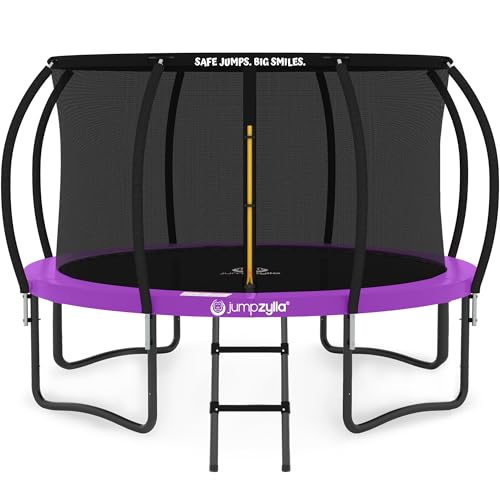 JUMPZYLLA Trampoline Outdoor with Enclosure and Ladder - Various Sizes Available (8FT-16FT)