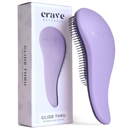 Crave Naturals Glide Thru Hair Brush - Detangler Brush for Curly, Straight, Wet or Dry Hair - ...