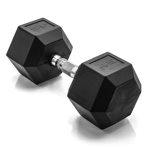 Heavy-duty hex dumbbells for strength training and athletic purposes.