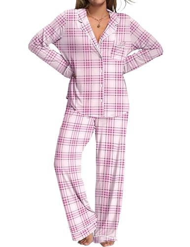 Soft, Comfortable 2-Piece Women's Button-Down Long Sleeve Sleepwear Set.