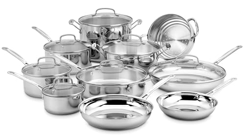 Cuisinart Chef's Classic 17-Piece Steel Cookware Set for Home Cooks