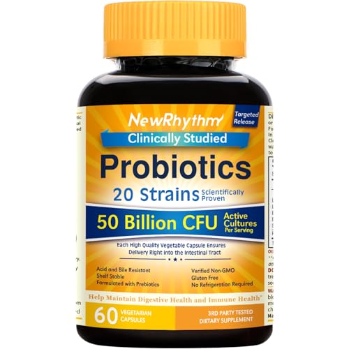 Powerful Probiotics Supplement with 50 Billion CFU and 20 Organic Strains.