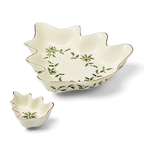 Lenox Holiday Tree Chip and Dip Set Christmas Serveware