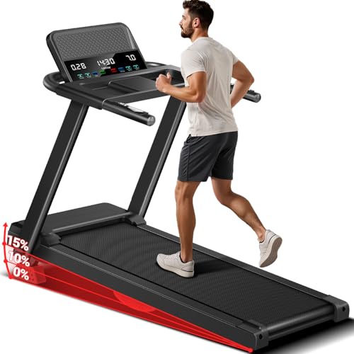 15% Incline Folding Treadmill with Heart Rate Sensor