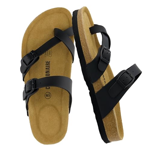 CUSHIONAIRE Women's Luna Cork Footbed Sandal With