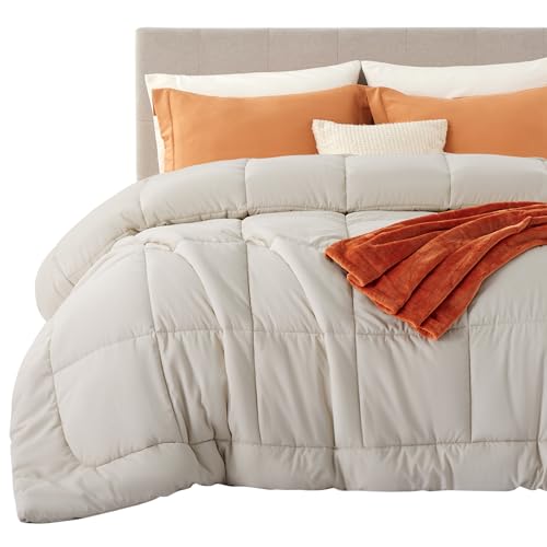 Bedsure Comforter Duvet Insert - Oversized King Size Quilted Comforters for All Seasons