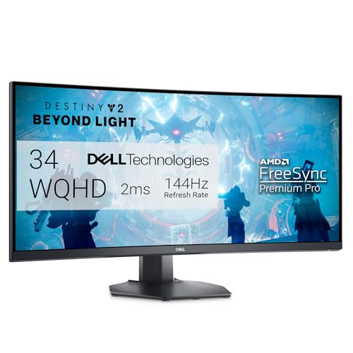 High-performance gaming monitor with curved screen and 144Hz refresh rate.