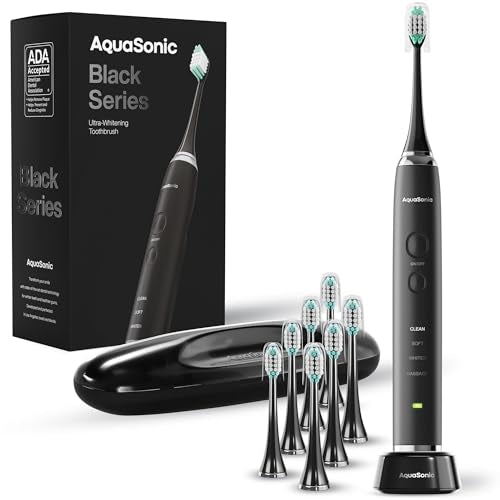 SonicClean Black Series Ultrasonic Whitening Toothbrush with Replacement Starter Kit