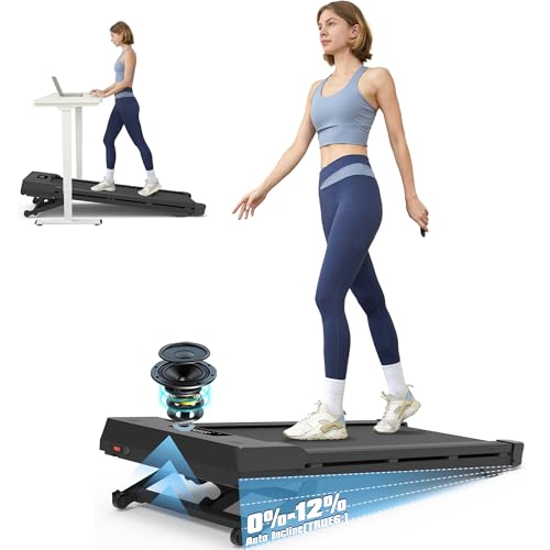 PACEROCKER Walking Pad Treadmill with Auto Incline and Bluetooth Speaker