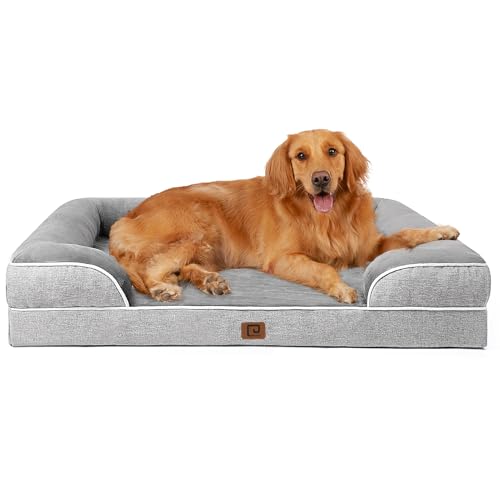 Orthopedic Memory Foam Dog Bed with Waterproof, Non-Slip Large Sides.