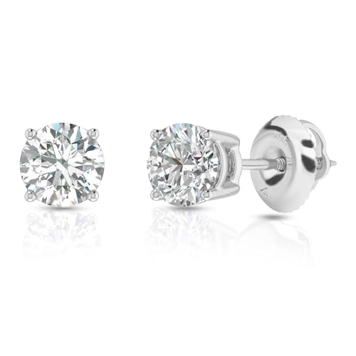 Lab Grown Diamond Stud Earrings in 14k Gold for Women.