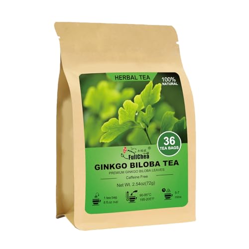 Ginkgo Biloba Tea Bags for Brain Health and Focused Thinking.