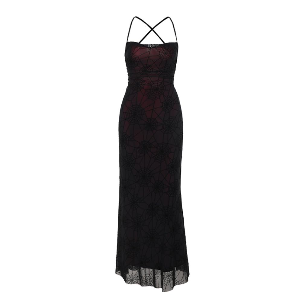 Y2K Gothic Alt Maxi Sundress for Women