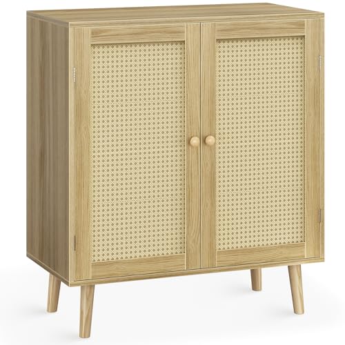 Woven PE Rattan Doors Hide Storage Secrets Behind Solid Base