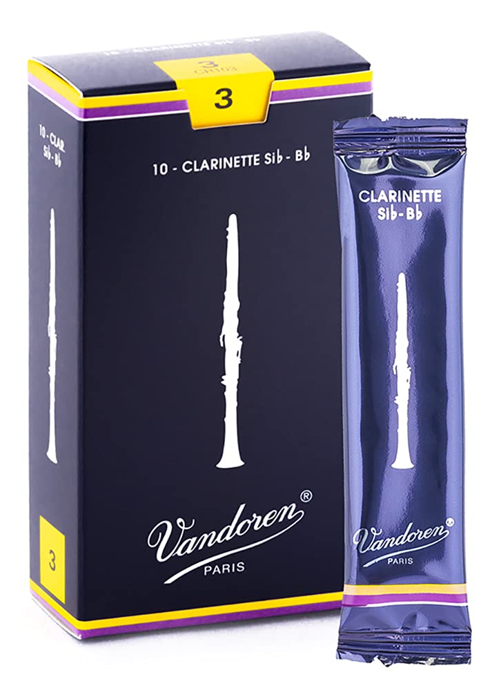 Vandoren CR103 Bb Clarinet Traditional Reeds Strength 3; Box of 10.