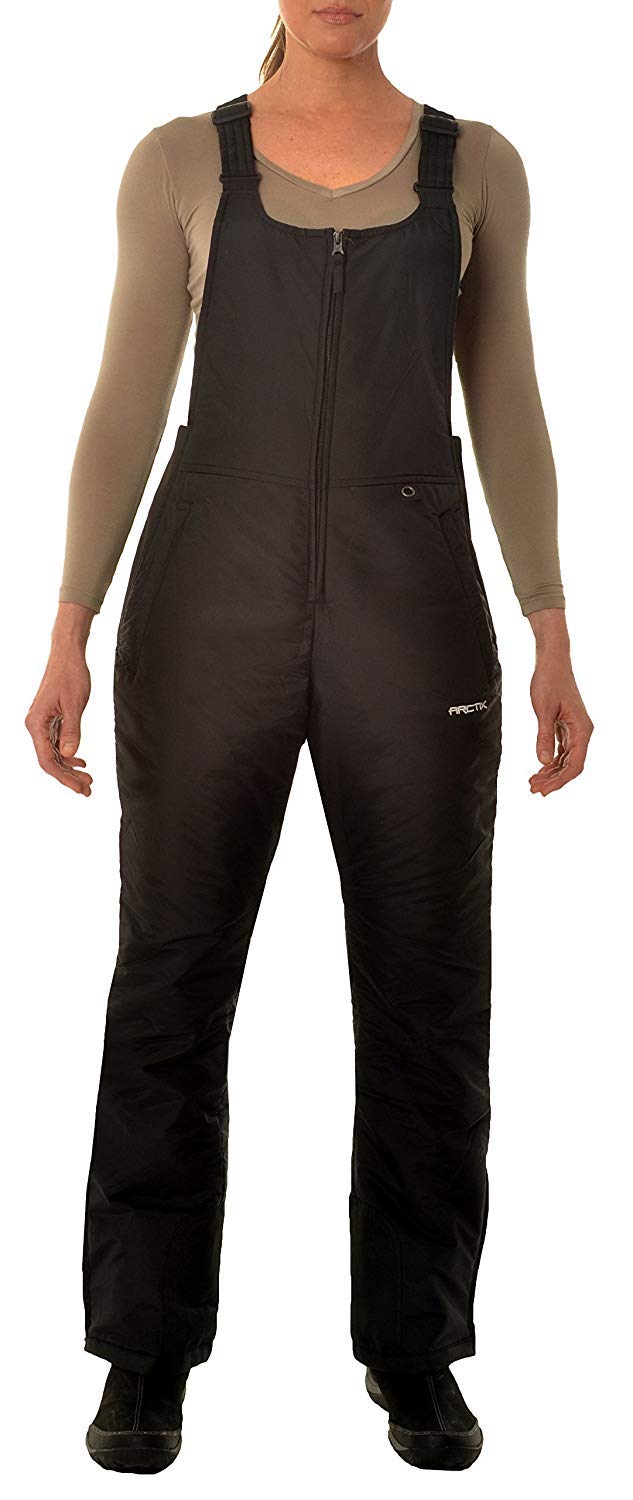 Warm and Comfortable Women's Insulated Bib Overalls for Outdoor Activities.