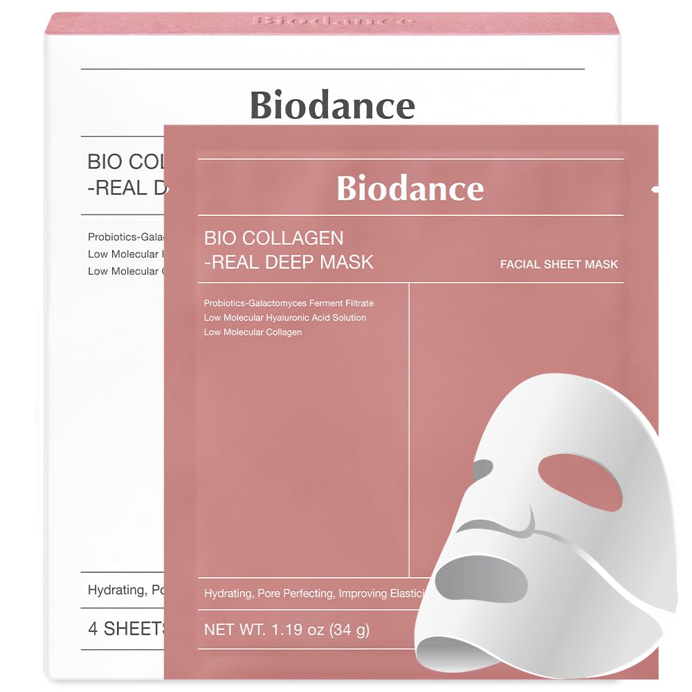 BIODANCE Bio-Collagen Real Deep Mask, Hydrating Overnight Hydrogel Mask, Pore Minimizing, ...