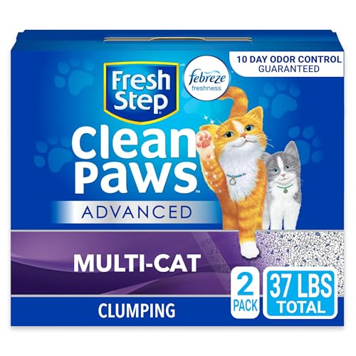 Fresh Step Clumping Cat Litter, Advanced, Clean Paws Multi-Cat, Extra Large, 37 Pounds total