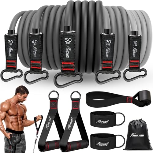 Resistance Bands for Fitness, Exercise, and Workout Use with Handles.