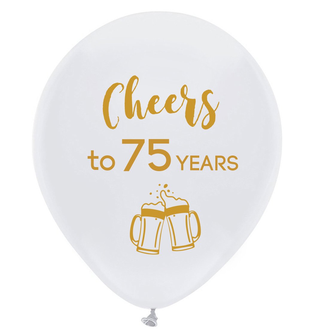 75th Birthday Party Decorations with White Latex Balloons