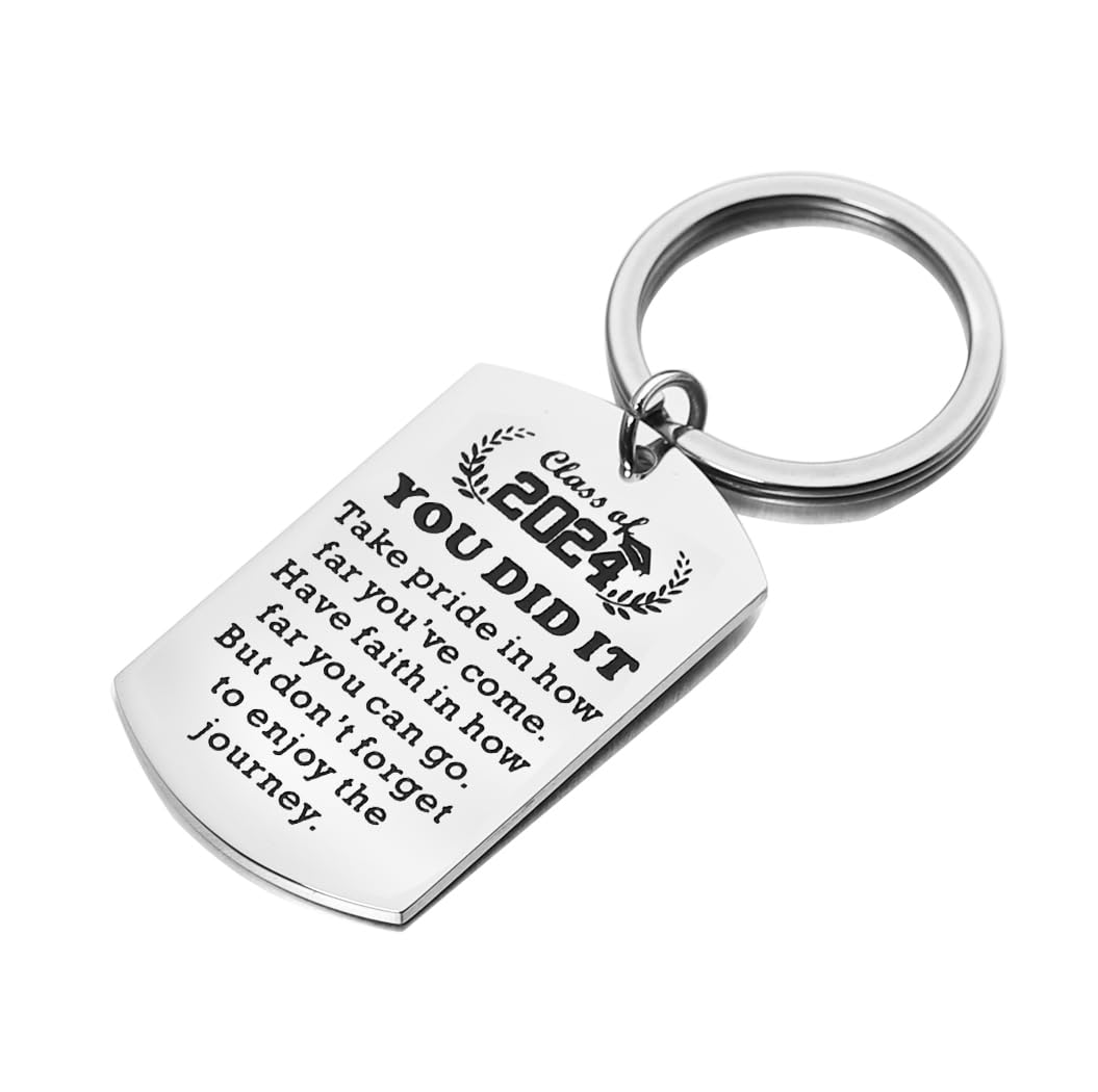 Inspirational Graduation Keychain for 2024 Graduates