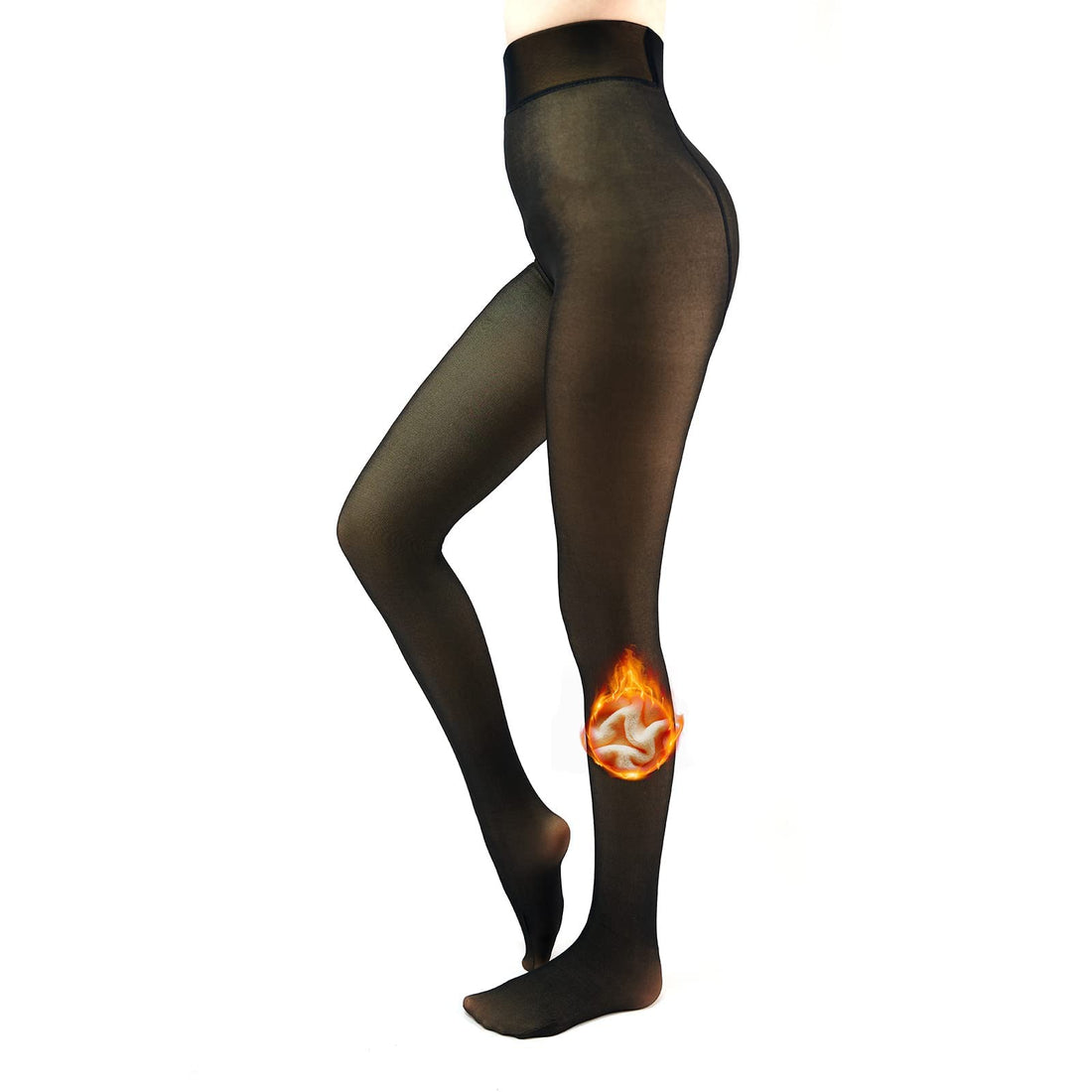 Women's Sheer, Fleece-Lined Leggings for Winter Warmth and Style.