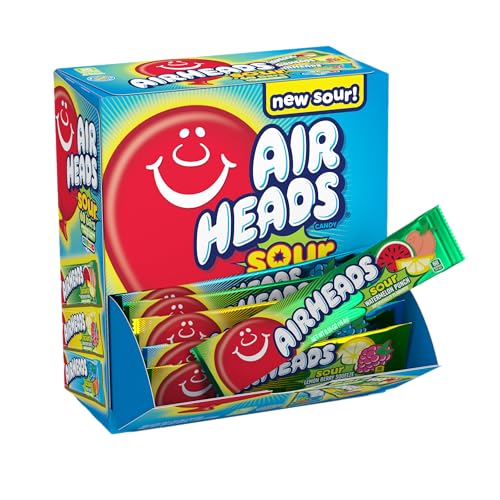 Airheads Sour Full-Size Candy Bars in Bulk Assorted Taffy Variety.