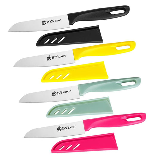 8-Piece Paring Knife Set with Sheaths - Ultra Sharp German Steel Knives for Peeling Fruits and ...