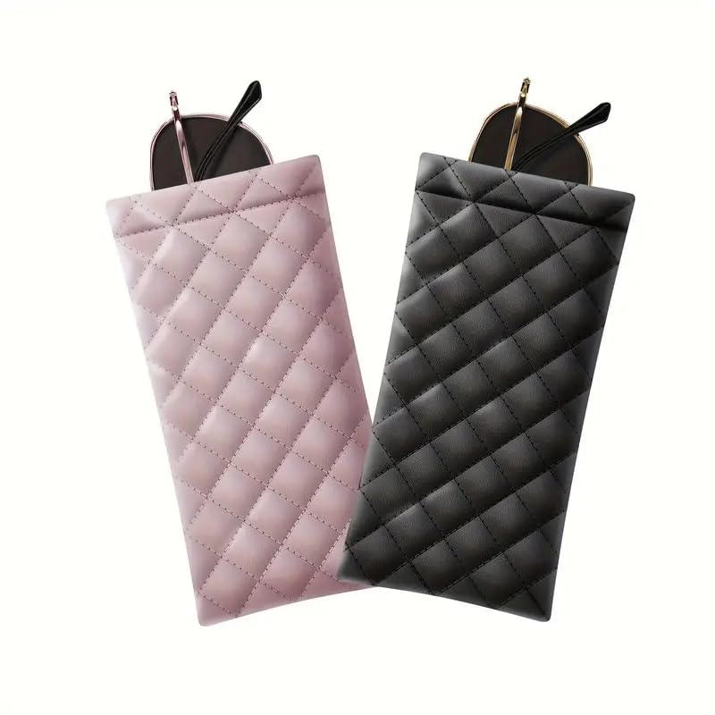 Portable Squeeze Eyeglasses Case - PU Leather Soft Sunglasses Bag Pouch