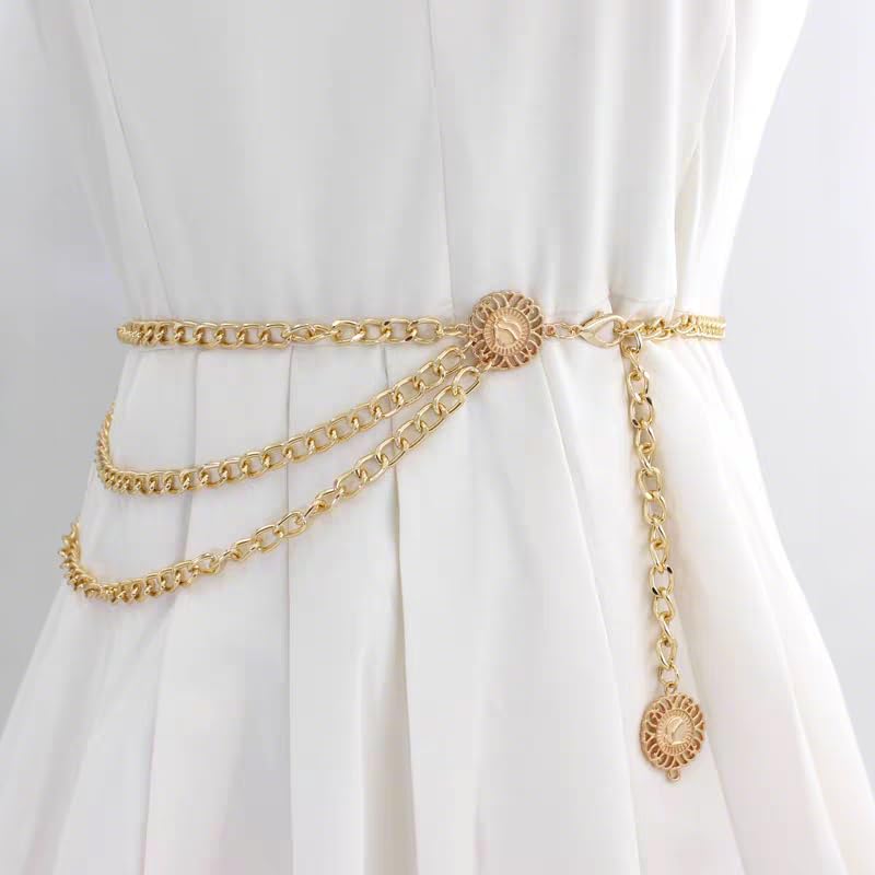 A Mysterious Metallic Waist Chain Enchantment for Women